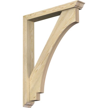 Ekena Millwork Imperial Traditional Rough Sawn Bracket w/ Offset Brace, Douglas Fir, 4"W x 26"D x 34"H BKT0402X26X34IMP01RDF
